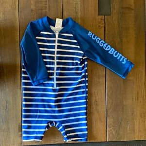 Rugged Butts Navy Stripe Rashguard Bodysuit
